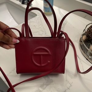 Telfar blood color mini bag